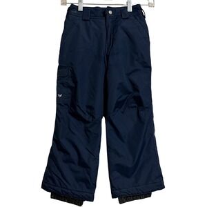 White Sierra Kids Navy Blue Insulated Snow Pants‎ Cargo Ski Trousers XS